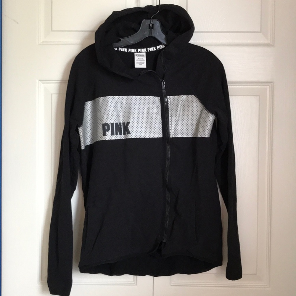 VS PINK Black Zip Up Hoodie XS